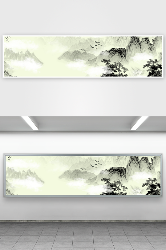 山水风景画中式装饰画-众图网