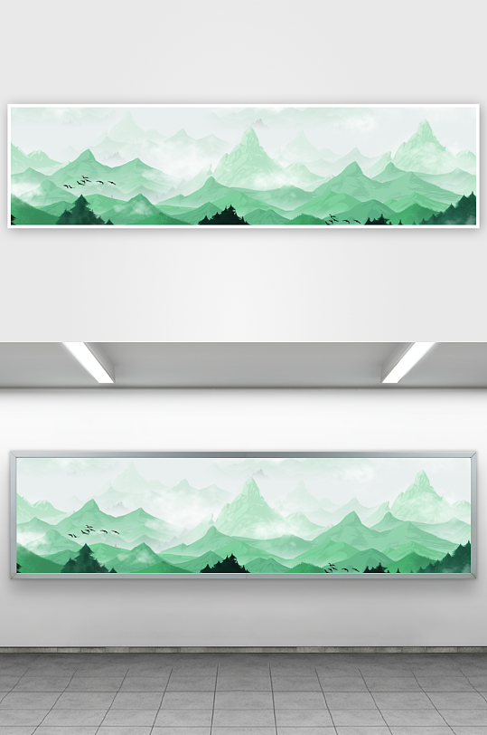 山水风景画中式装饰画-众图网