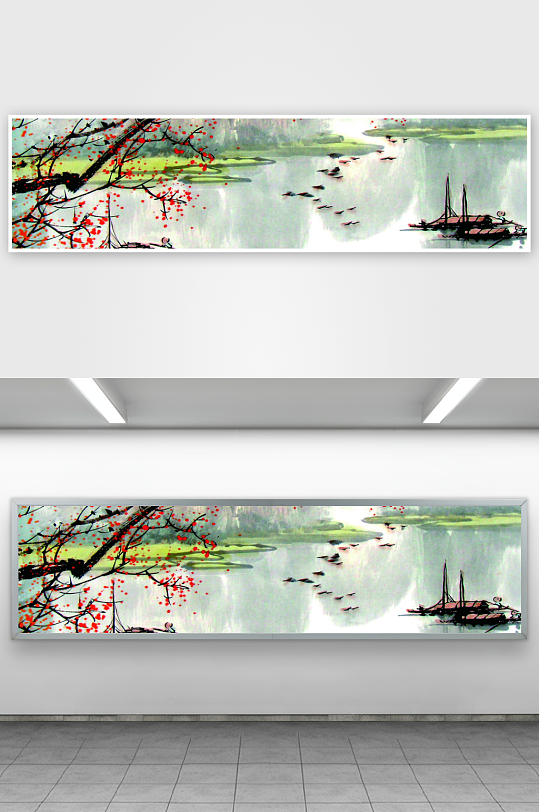 山水风景画中式装饰画-众图网