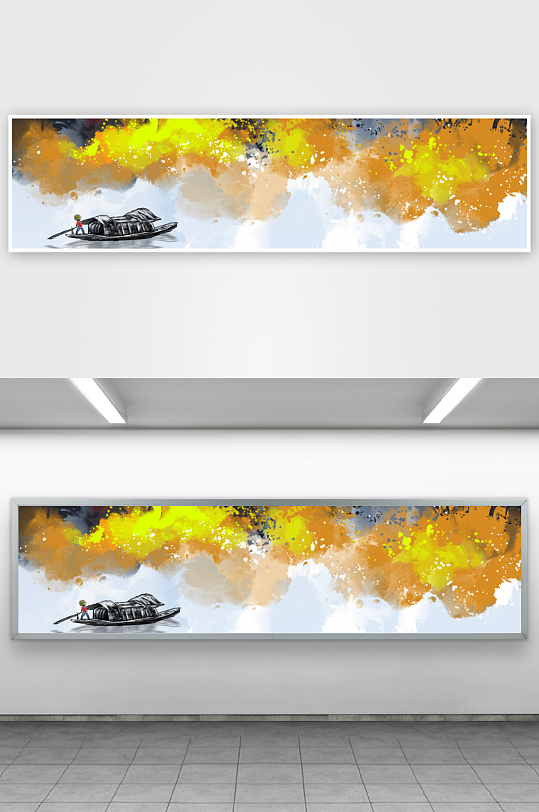 山水风景画中式装饰画-众图网