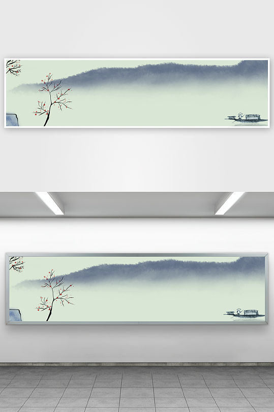 山水风景画中式装饰画-众图网