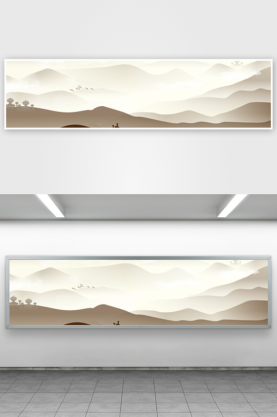 山水风景画中式装饰画-众图网