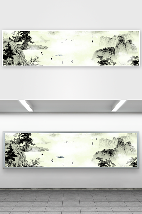 山水风景画中式装饰画-众图网