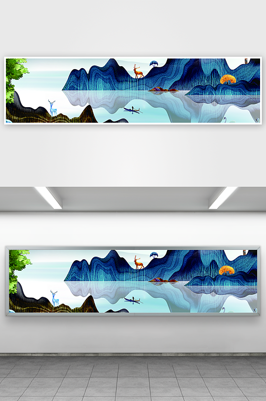 山水风景画中式装饰画-众图网
