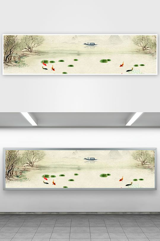 山水风景画中式装饰画-众图网