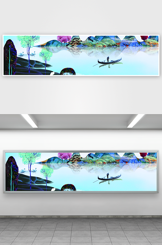 水墨山水中式装饰画-众图网