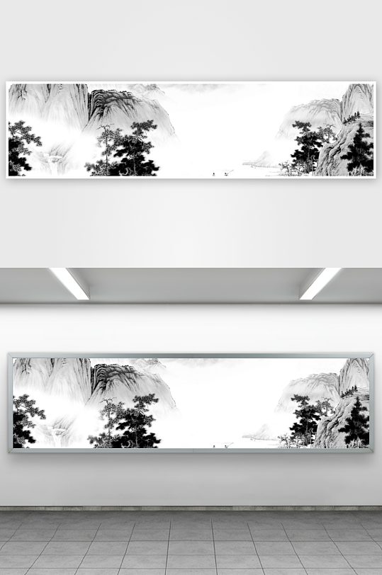 水墨山水中式装饰画-众图网