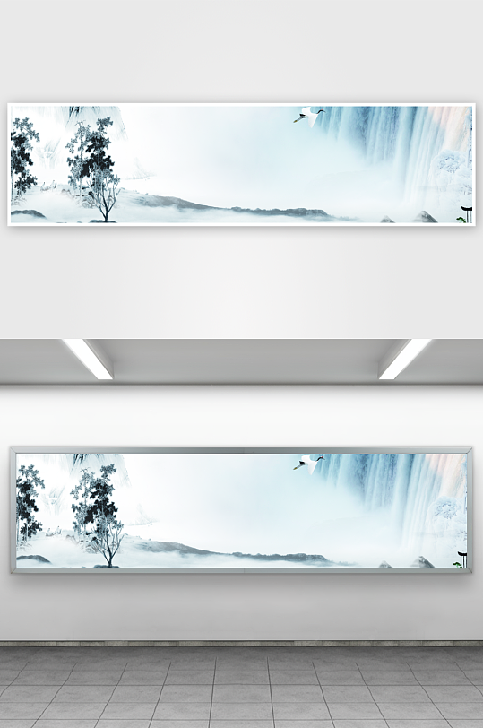 水墨山水中式装饰画-众图网