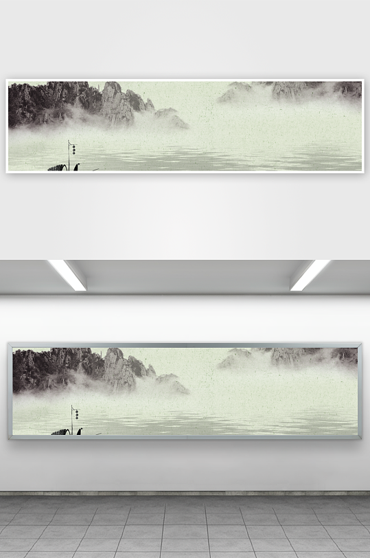 水墨山水中式装饰画-众图网