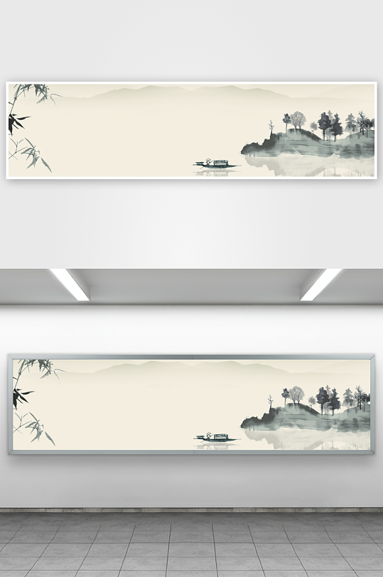 水墨山水中式装饰画-众图网
