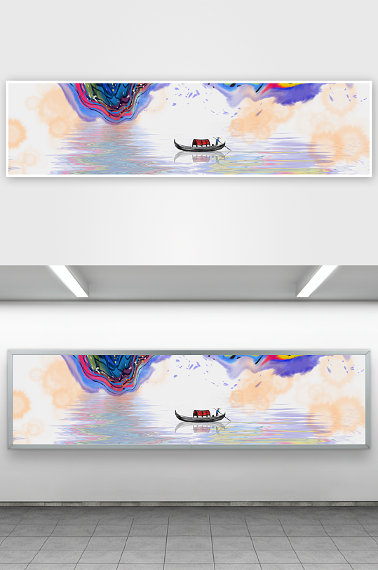 水墨山水中式装饰画-众图网