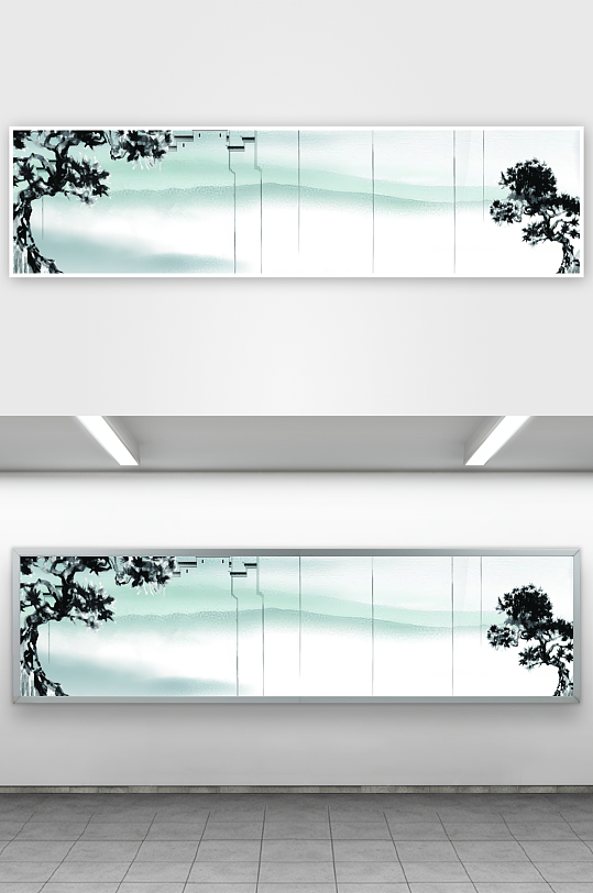 水墨山水风景画装饰画-众图网