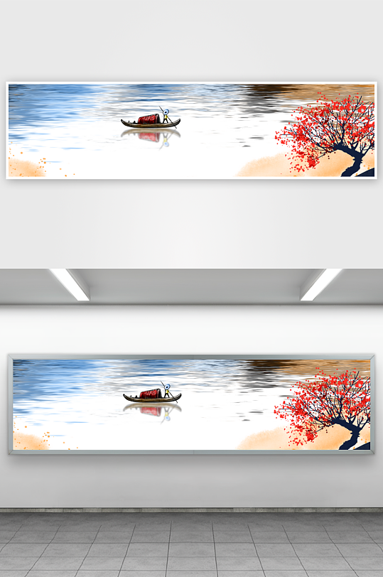 水墨山水风景画装饰画-众图网