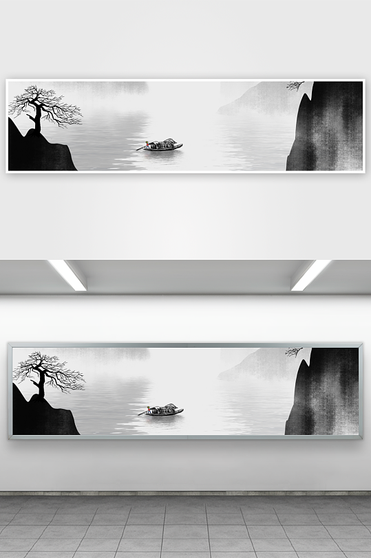 水墨山水风景画装饰画-众图网