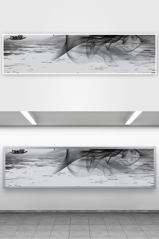 水墨山水风景画装饰画-众图网