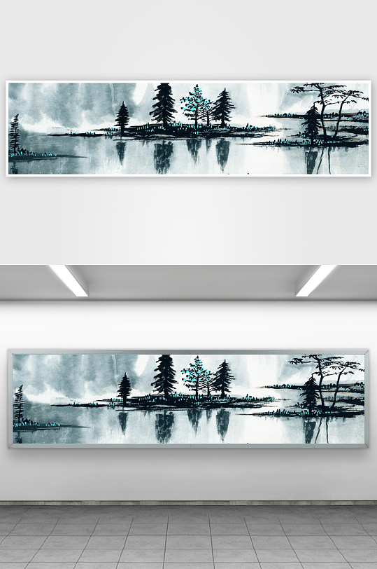 水墨山水风景画装饰画-众图网