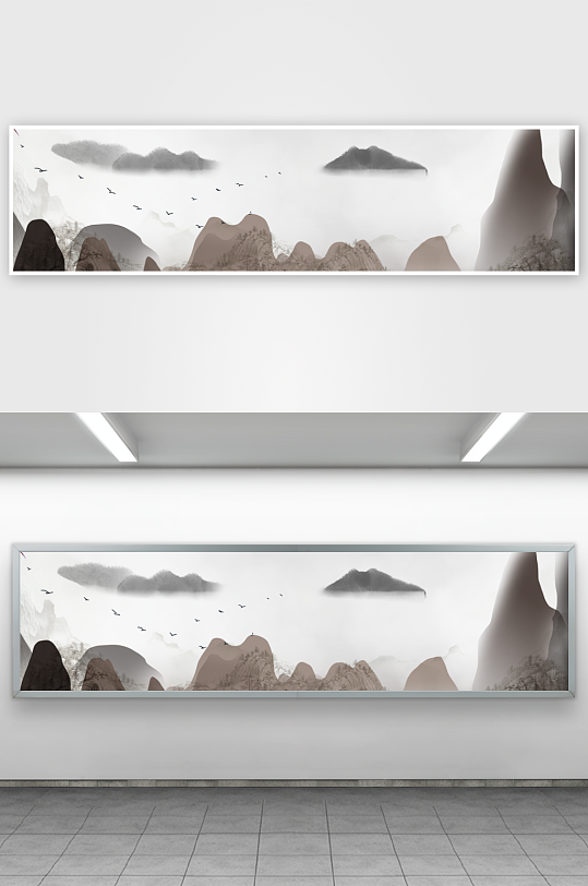 水墨山水风景画装饰画-众图网