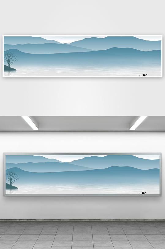 水墨山水风景画装饰画-众图网