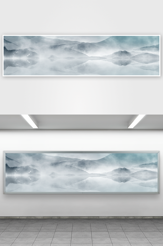 水墨山水风景画装饰画-众图网