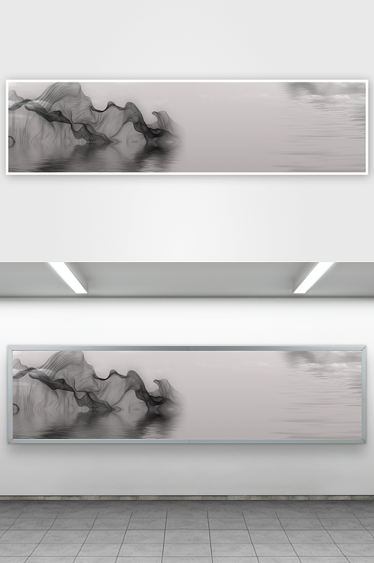 水墨山水风景画装饰画-众图网