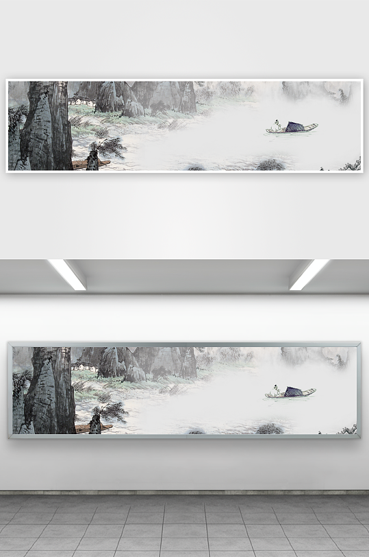 水墨山水风景画装饰画-众图网