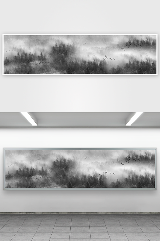 水墨山水画装饰画挂画-众图网