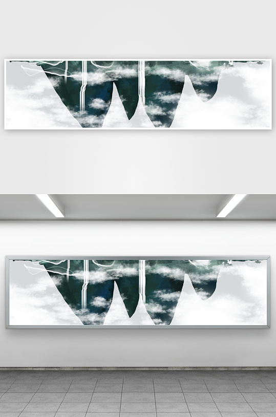 水墨山水画装饰画挂画-众图网