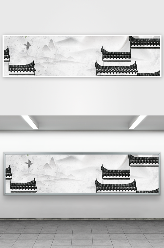 水墨山水画装饰画挂画-众图网