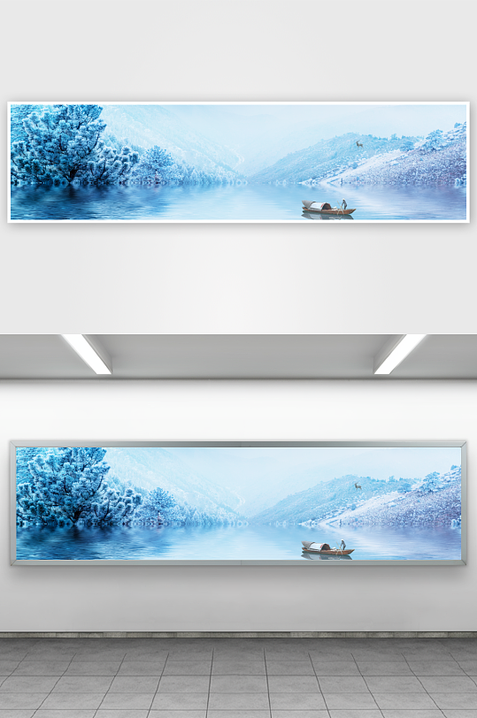 水墨山水画装饰画挂画-众图网