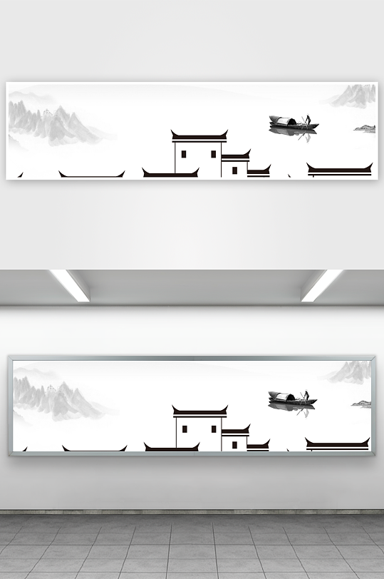 水墨山水画装饰画挂画-众图网