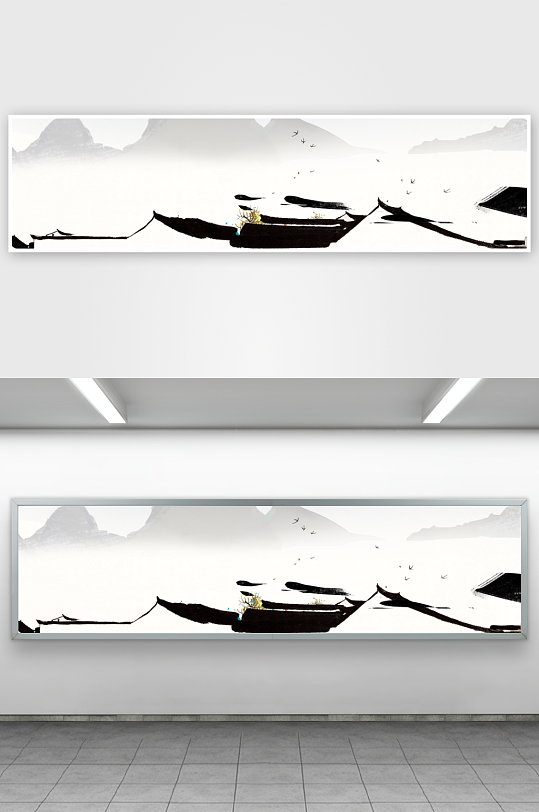 水墨山水画装饰画挂画-众图网