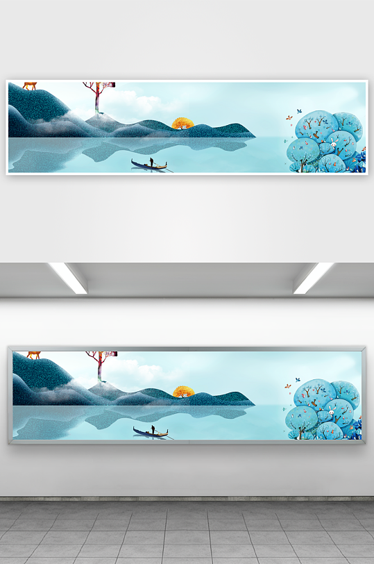 水墨山水画装饰画挂画-众图网