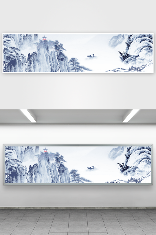 水墨山水画装饰画挂画-众图网