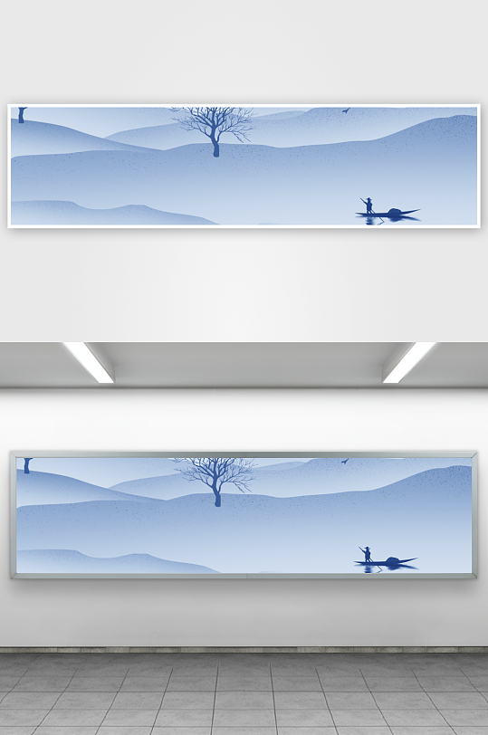 水墨山水画装饰画挂画-众图网