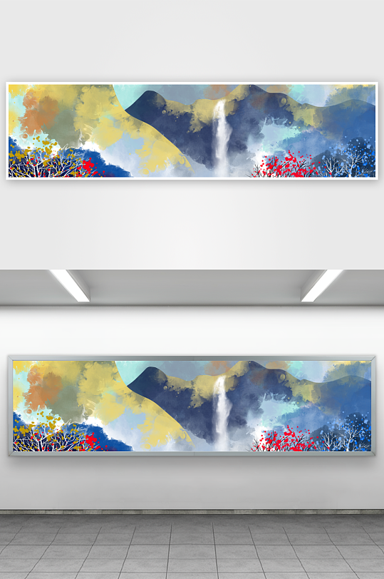 山水风景画中式装饰画-众图网