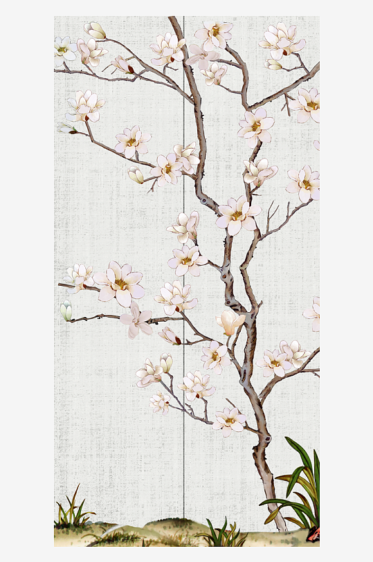 中式花卉花枝装饰画挂画-众图网