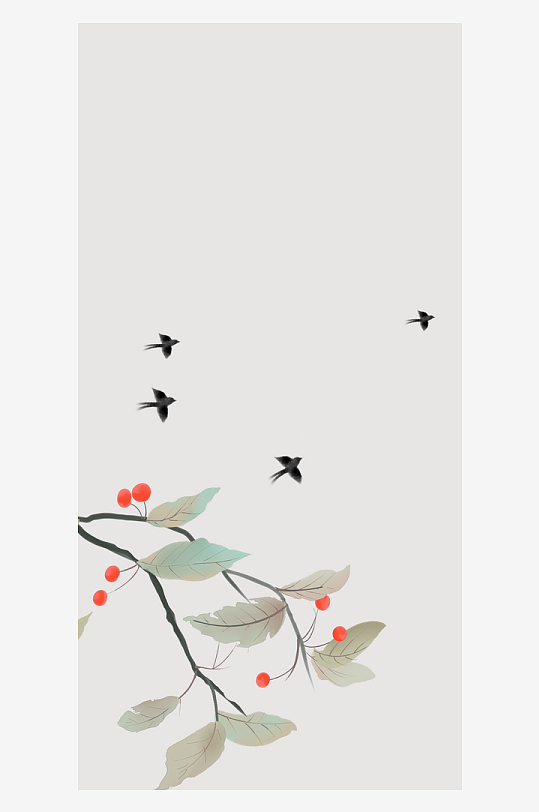 中式花卉花枝装饰画挂画-众图网