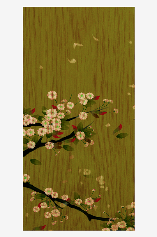 中式花卉花枝装饰画挂画-众图网