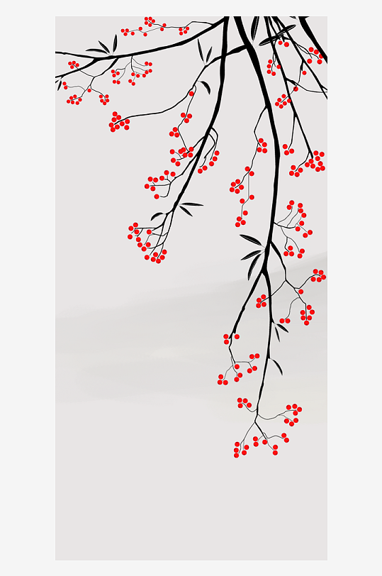 中式花卉花枝装饰画挂画-众图网