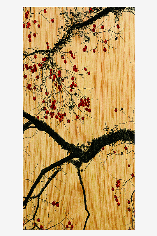 中式花卉花枝装饰画挂画-众图网