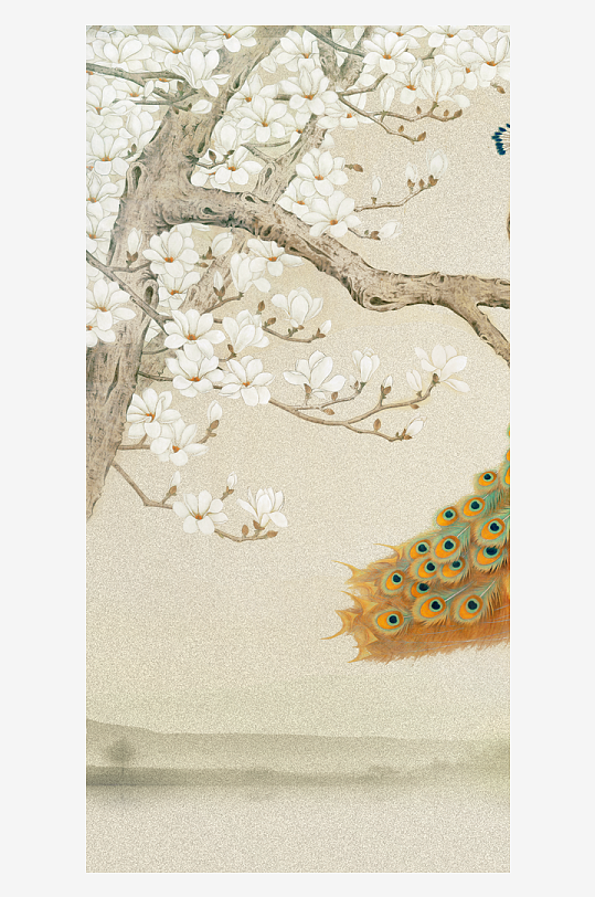 中式花卉花枝装饰画挂画-众图网