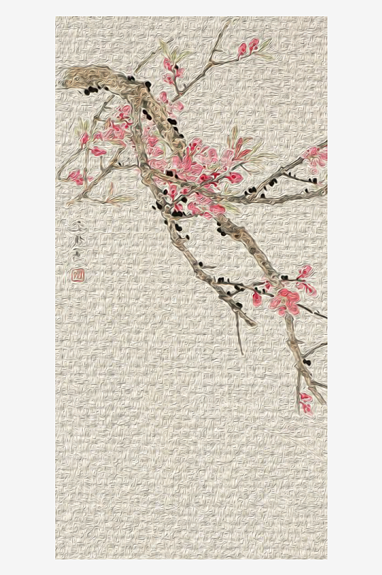 花卉花枝中式装饰画-众图网