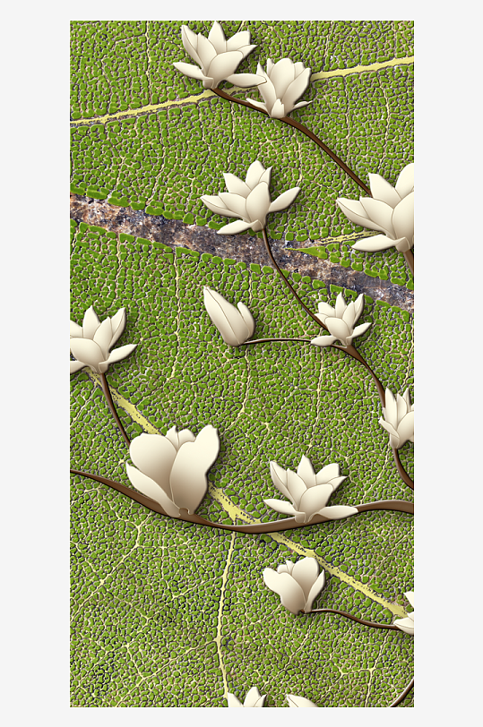 花卉花枝中式装饰画-众图网