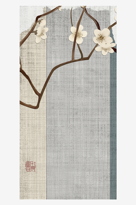 花卉花枝中式装饰画-众图网