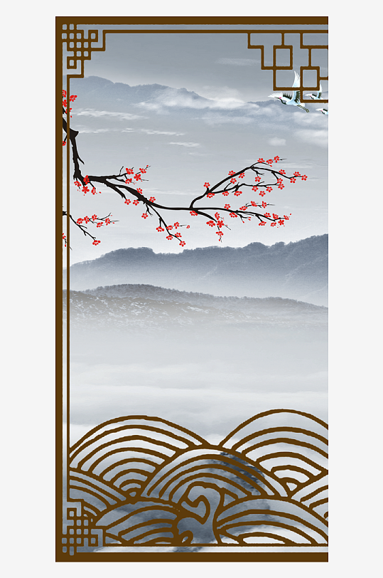 中式立体风景画艺术装饰画-众图网