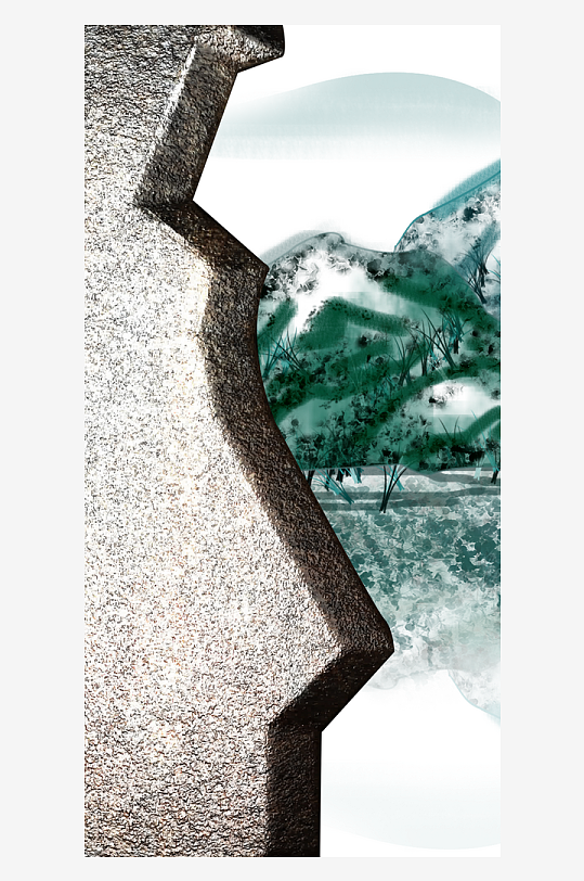 中式立体风景画艺术装饰画-众图网