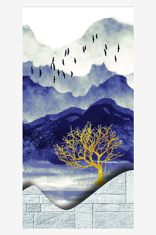 中式立体风景画艺术装饰画-众图网