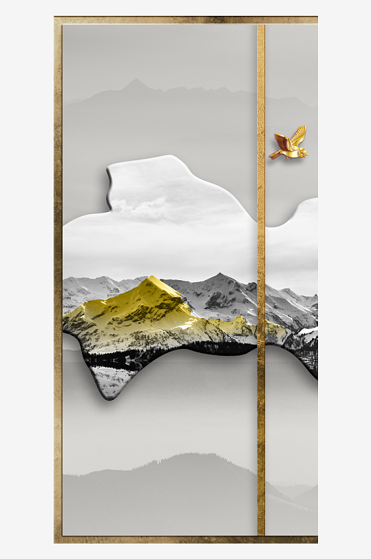 中式立体风景画艺术装饰画-众图网