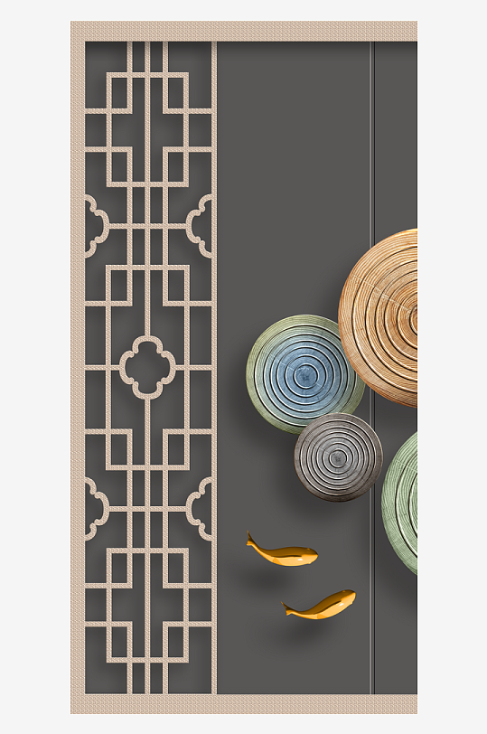 中式立体风景画艺术装饰画-众图网