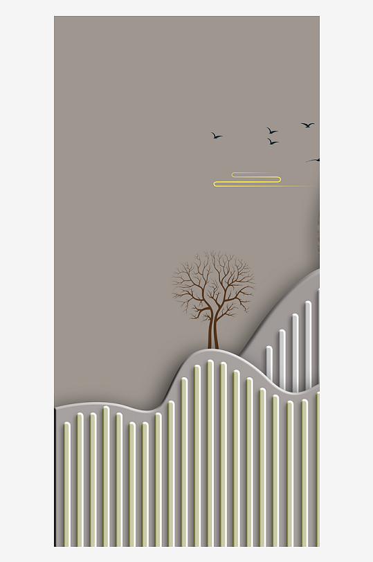 中式立体风景画艺术装饰画-众图网